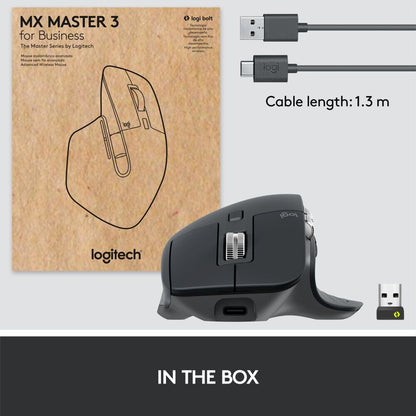 Logitech MX Master 3s for Business mouse Office Right-hand RF Wireless + Bluetooth Laser 8000 DPI