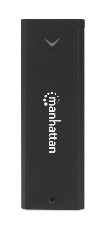 Manhattan M.2 NVMe SSD Enclosure, USB-C Female Connection, 10 Gbps (USB 3.2 Gen2 aka USB 3.1), UASP-compliant, SuperSpeed+ USB, Aluminum, Black, Three Year Warranty, Box