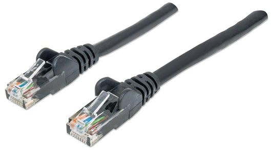 Intellinet Network Patch Cable, Cat6, 1.5m, Black, CCA, U/UTP, PVC, RJ45, Gold Plated Contacts, Snagless, Booted, Lifetime Warranty