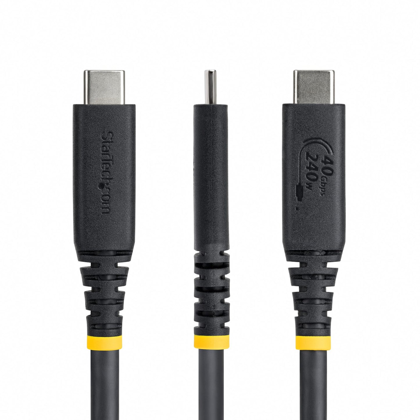 StarTech.com 50cm (1.6ft) USB4 Cable, 40Gbps, USB-IF Certified USB-C Cable, 240W PD, 8K 60Hz/4K 240Hz DP2.1 DP40, TPE Jacket, Thunderbolt 4 Compatible - Black USB-C Cord