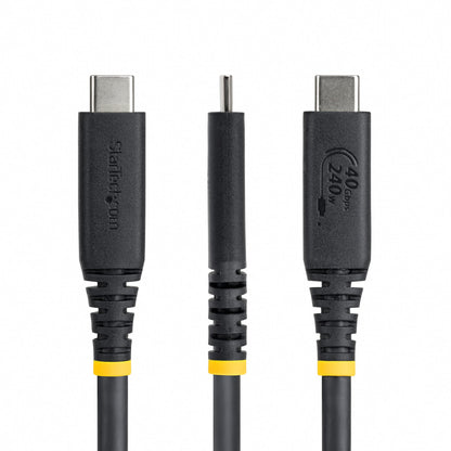 StarTech.com 50cm (1.6ft) USB4 Cable, 40Gbps, USB-IF Certified USB-C Cable, 240W PD, 8K 60Hz/4K 240Hz DP2.1 DP40, TPE Jacket, Thunderbolt 4 Compatible - Black USB-C Cord
