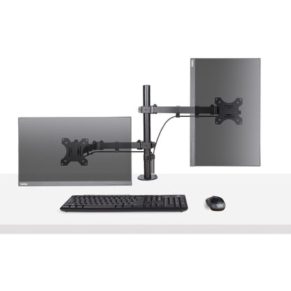 StarTech.com Monitor Arm with VESA Laptop Tray, For a Laptop (4.5kg/9.9lb) and a Single Display up to 32" (8kg/17.6lb), Black, Vented Tray, Adjustable Laptop Arm Mount, C-clamp/Grommet Mount