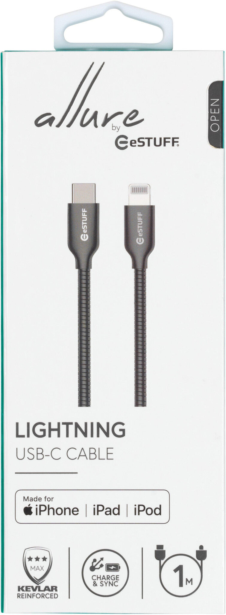 eSTUFF ES602160 lightning cable 1 m Stainless steel