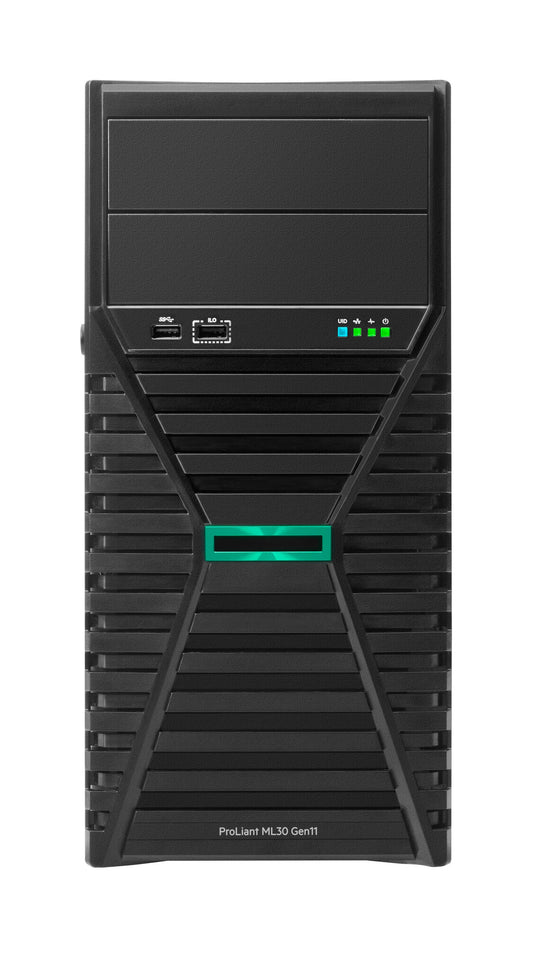 HPE ProLiant ML30 Gen11 6325P 3.5GHz 4c 1P 1x32GB-U 8SFF 2x480GB SSD 1x1000W PS EU server