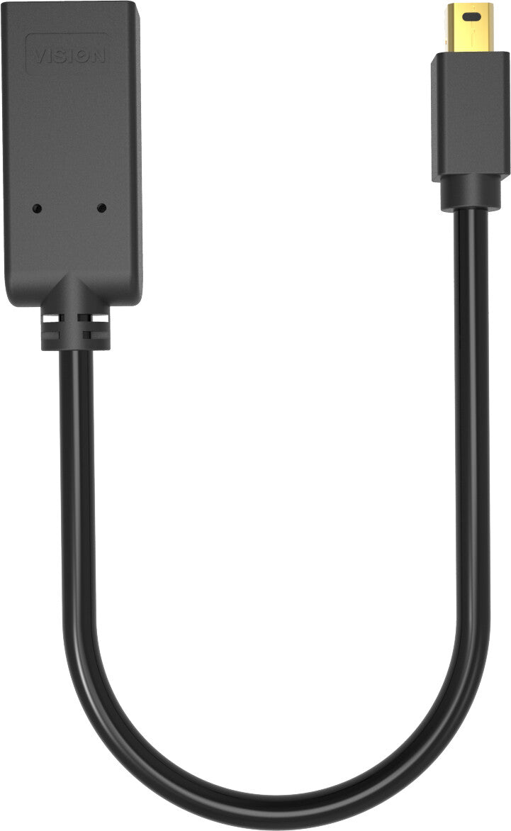 Vision TC-MDPHDMI/BL video cable adapter Mini DisplayPort HDMI Type A (Standard) Black