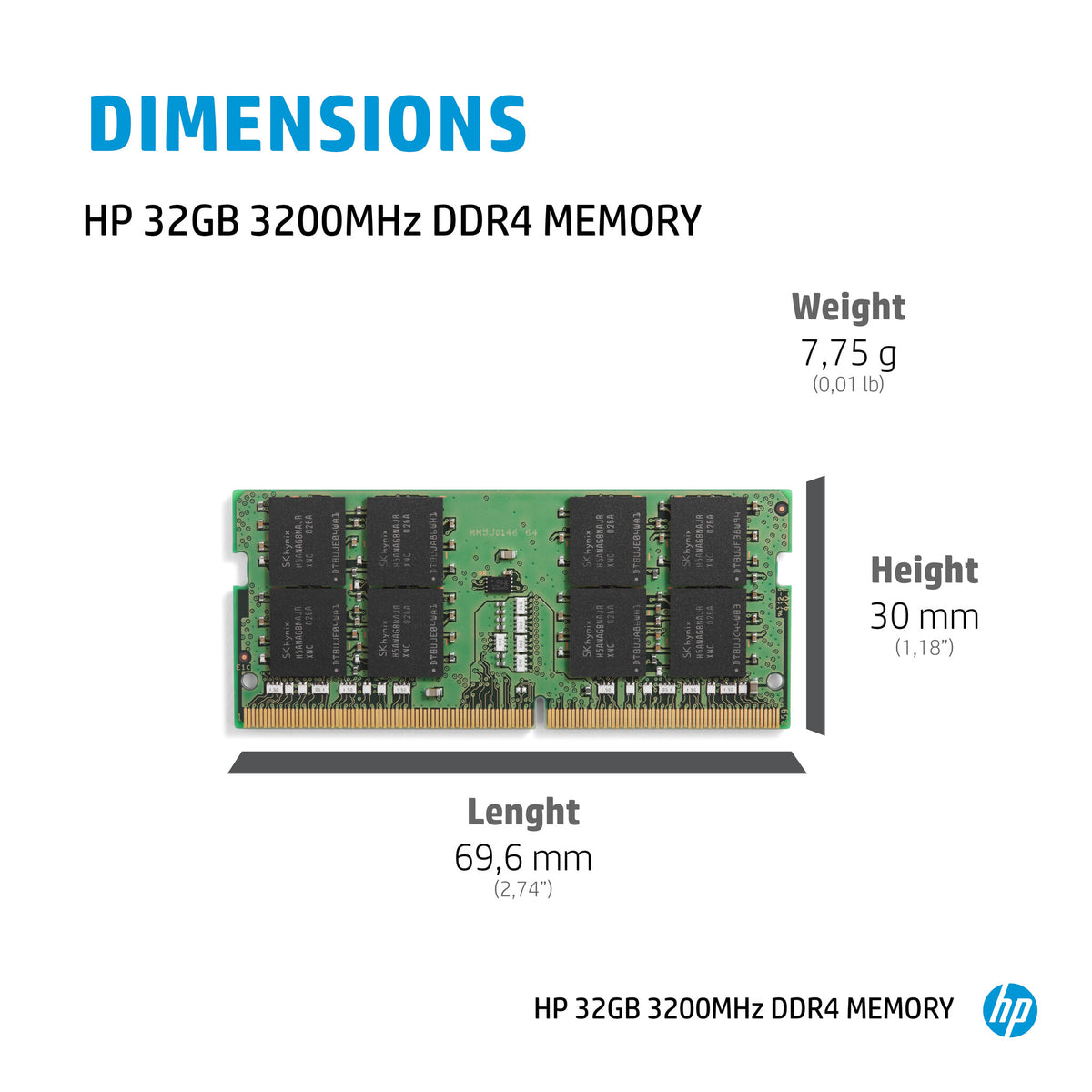 HP 32 GB 3200MHz DDR4 memory module 260-pin SO-DIMM