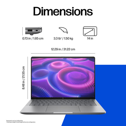 HP ZBook Ultra G1a Copilot+ PC AMD Ryzen AI Max PRO 390 Mobile workstation 35.6 cm (14") WUXGA 32 GB LPDDR5x-SDRAM 1 TB SSD Wi-Fi 7 (802.11be) Windows 11 Pro AI Workstation, AI PC Silver