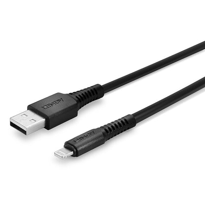 Lindy 0.5m USB to Lightning Cable, Black