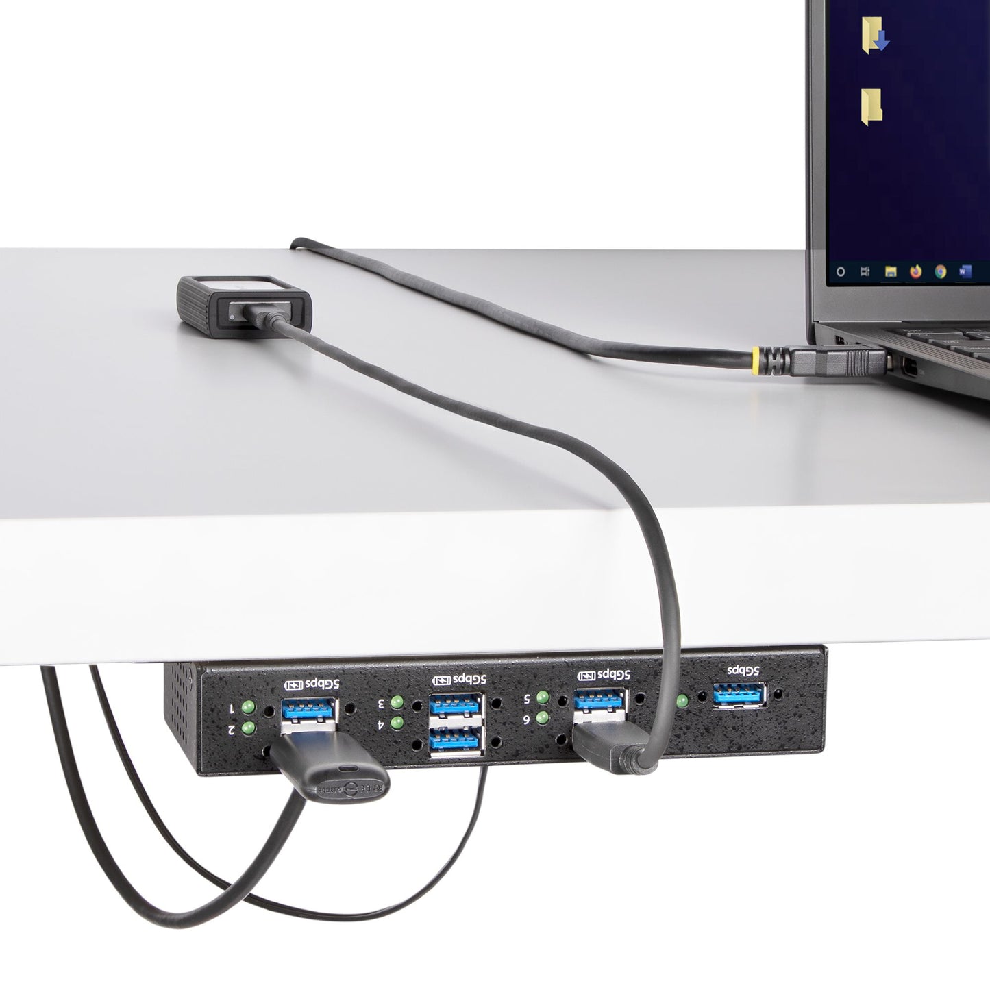 StarTech.com 7-Port Managed USB Hub with 7x USB-A, Heavy Duty with Metal Industrial Housing, ESD & Surge Protection, Wall/Desk/Din-Rail Mountable, USB 3.0/3.1/3.2 Gen 1 5Gbps - TAA