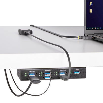 StarTech.com 7-Port Managed USB Hub with 7x USB-A, Heavy Duty with Metal Industrial Housing, ESD & Surge Protection, Wall/Desk/Din-Rail Mountable, USB 3.0/3.1/3.2 Gen 1 5Gbps - TAA