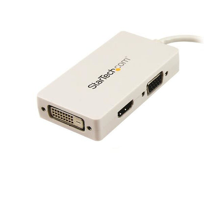 StarTech.com Travel A/V Adapter: 3-in-1 Mini DisplayPort to VGA DVI or HDMI Converter - White