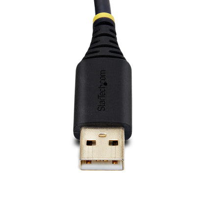 StarTech.com 3.3ft (1m) USB to Serial Adapter Cable, COM Retention, Interchangeable Screws/Nuts, USB-A to DB9 RS232, FTDI IC, ESD Protection, Windows/macOS/Linux