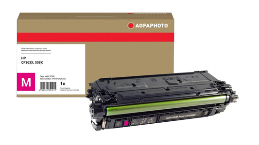 AgfaPhoto Compatible Toner Cartridge, Magenta, Replacement for HP CF363X, 508X, 9500 Pages