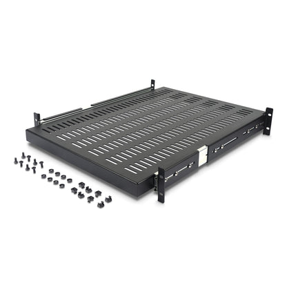 StarTech.com 2U Sliding Server Rack Mount Shelf - 20 to 30in Adjustable Mounting Depth - Vented - 50lb - Heavy Duty Universal 19” Rack Shelf for Equipment Rack - 24in Deep