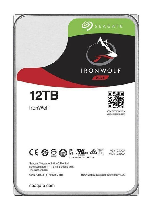 Seagate NAS HDD IronWolf, 12TB, 7200 RPM, 3.5-inch, Serial ATA III