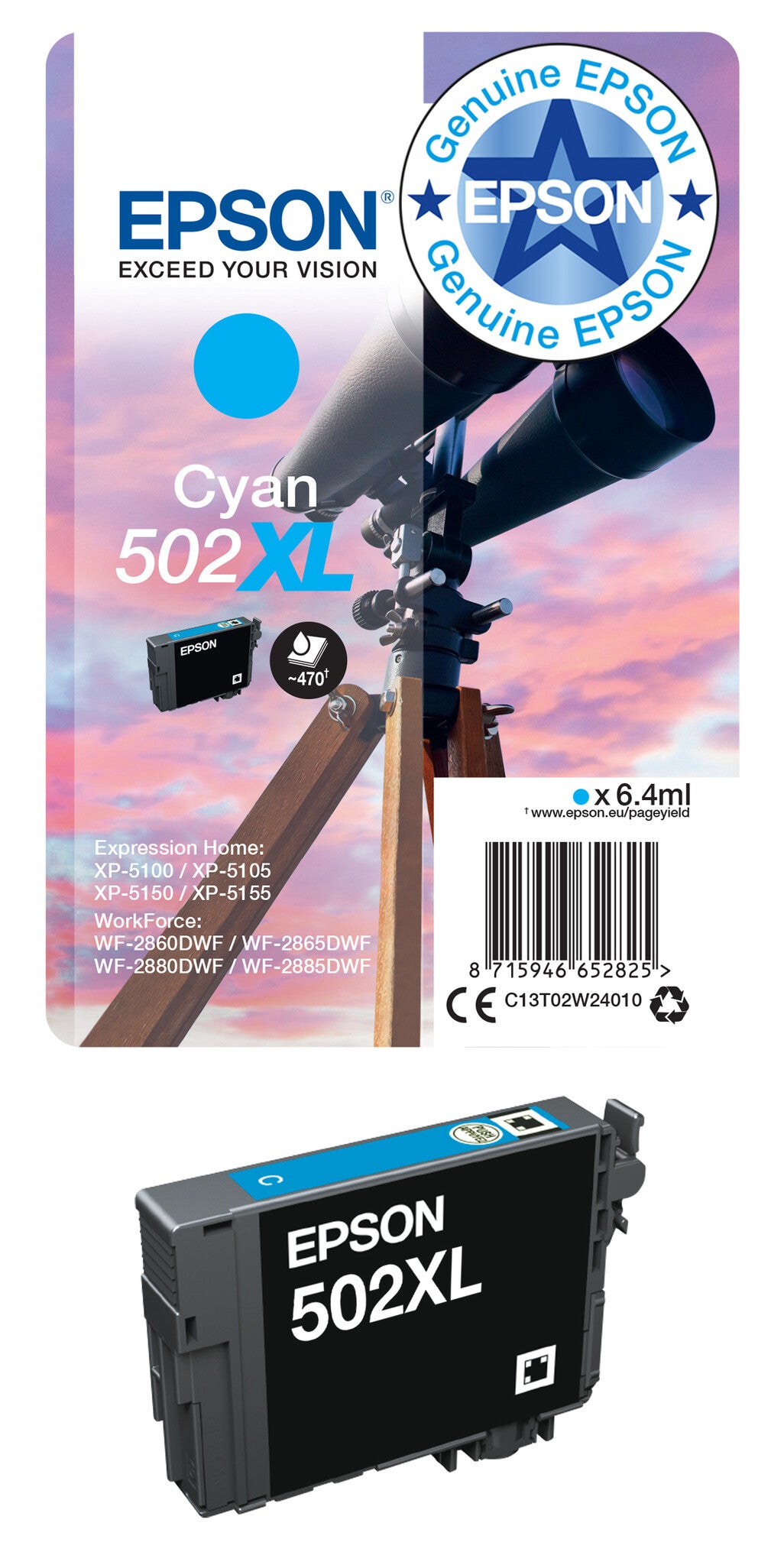 Epson Singlepack Black 502 Ink