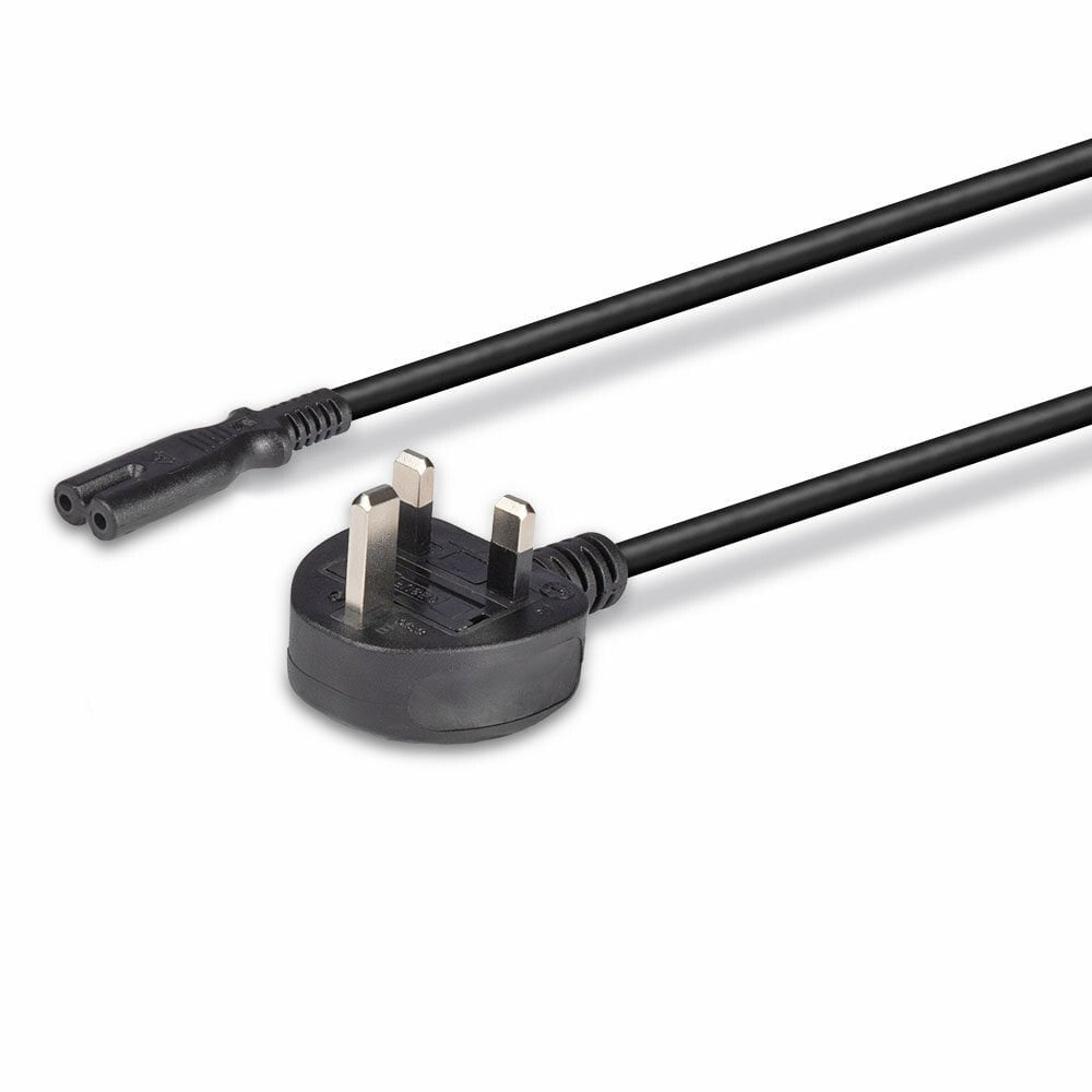 Lindy 3m UK 3 Pin Plug To IEC C7 Mains Power Cable, Black