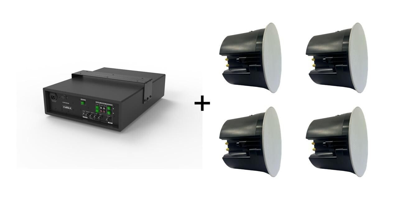Vivolink Audiopack Subwoofer 6.5 + 4 x premium 40W ceiling speakers (Limited Bundle Pack Offer) Black Wired 110 W