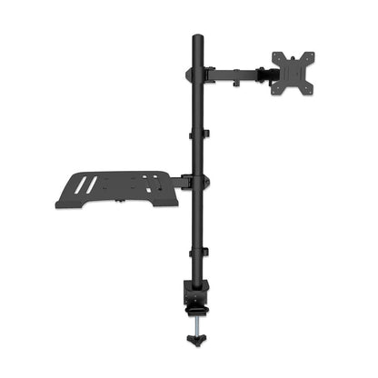 Manhattan Desk Mount for Monitors & Laptop Combo (Full Motion), For screens: 10-27", Laptop up to 17", Clamp Assembly, VESA compatibility: 75x75 and 100x100mm - check the dimensions of the four mounting holes on back of screen to ensure it fits, Max 8kg,