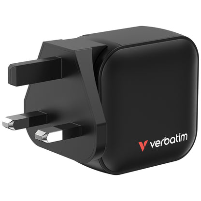 Verbatim Mini GaN Charger 70W 3 Port US plug with EU and UK adaptors