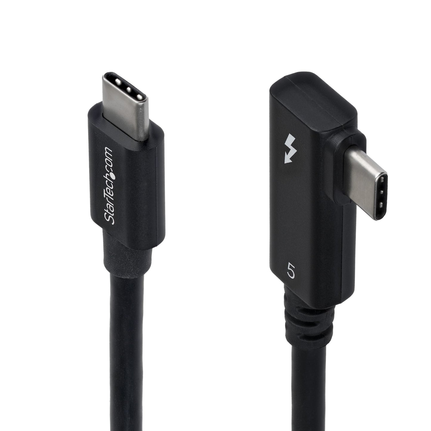 StarTech.com 2.6ft (80cm) Right Angle Thunderbolt 5 Cable, 80Gbps/Up to 120Gbps, 240W PD, 8K 60Hz, Certified Thunderbolt Cable, Compatible w/Thunderbolt 4/USB4/USB-C