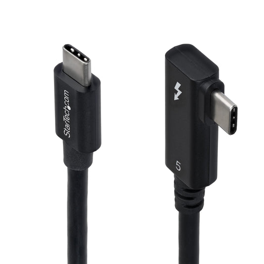 StarTech.com 2.6ft (80cm) Right Angle Thunderbolt 5 Cable, 80Gbps/Up to 120Gbps, 240W PD, 8K 60Hz, Certified Thunderbolt Cable, Compatible w/Thunderbolt 4/USB4/USB-C