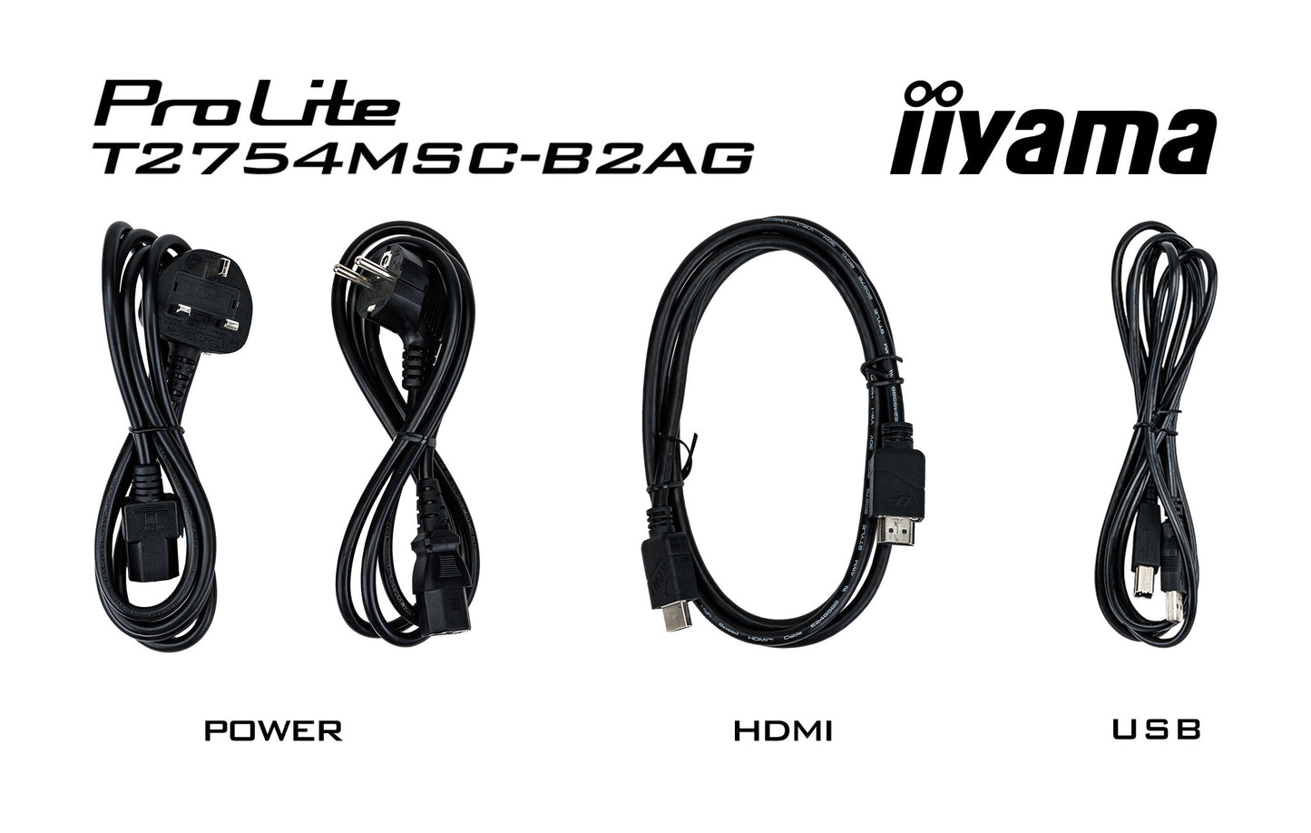 iiyama ProLite T2754MSC-B2AG computer monitor 68.6 cm (27") 1920 x 1080 pixels Full HD LED Touchscreen Multi-user Black