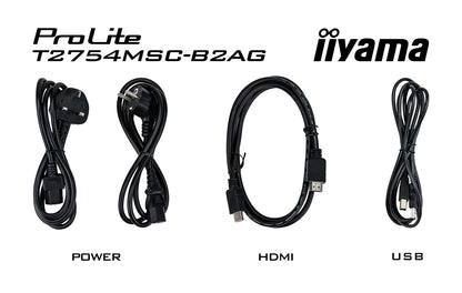 iiyama ProLite T2754MSC-B2AG computer monitor 68.6 cm (27") 1920 x 1080 pixels Full HD LED Touchscreen Multi-user Black