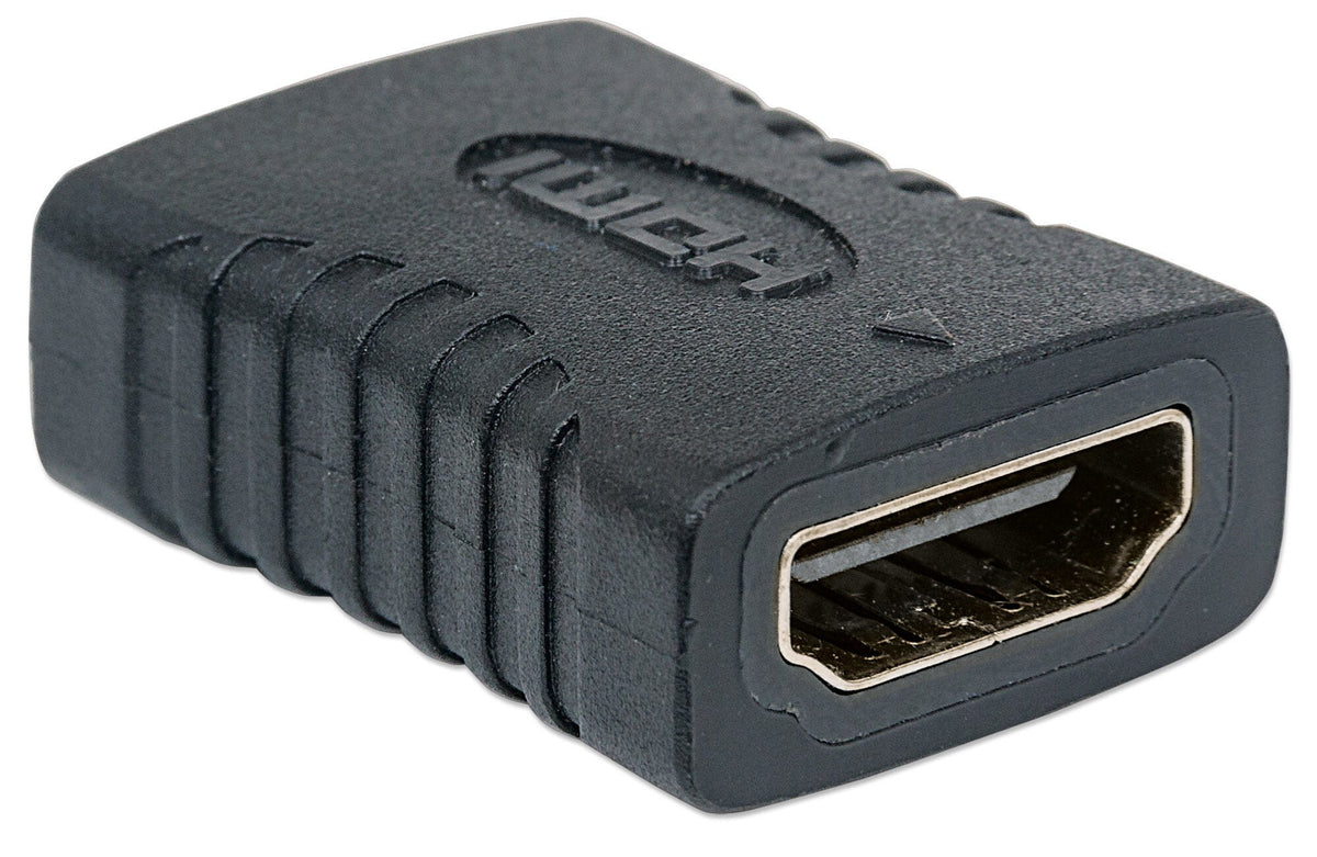 Manhattan HDMI Straight Coupler, 4K@60Hz, Female/Female, Black, Connect HDMI Cables up to 5m on Each Side, Lifetime Warranty, Higher 4K Refresh Rate than GCHDMIFF