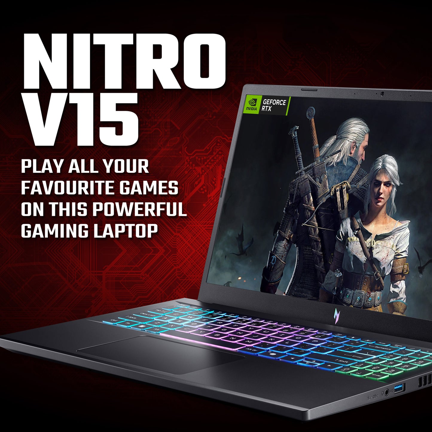 Acer Nitro V 15 V15 (ANV15-A31) Gaming Laptop - AMD Ryzen 5 150, NVIDIA RTX 5060, 15.6" 165Hz Full HD (1920x1080), 16GB DDR5, 512GB SSD