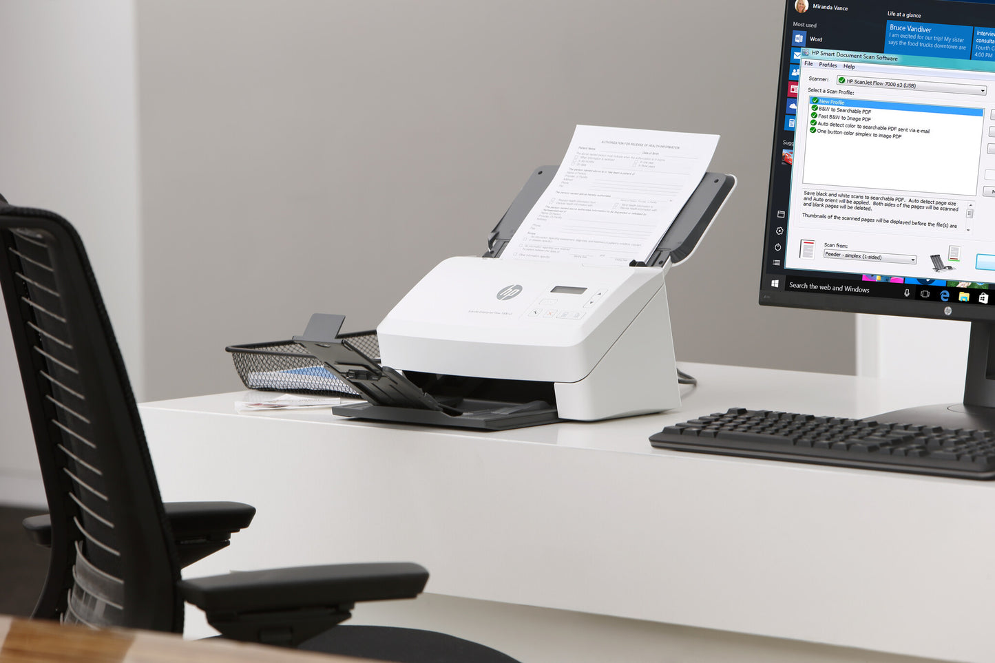 HP ScanJet Enterprise Flow 7000 s3 Sheet-fed scanner 600 x 600 DPI A4 White