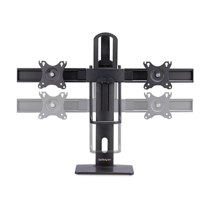 StarTech.com Crossbar Dual Monitor Desk Stand For Double 27-inch Screens, VESA Mount 75x75/100x100, Toolless Height Adjustment, Up To 13.2lb (6kg) Per Display