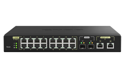 QNAP QSW-M2116P-2T2S network switch Managed L2 2.5G Ethernet Power over Ethernet (PoE) Black