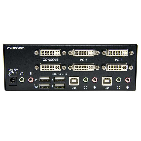 StarTech.com 2 Port Dual DVI USB KVM Switch with Audio & USB 2.0 Hub