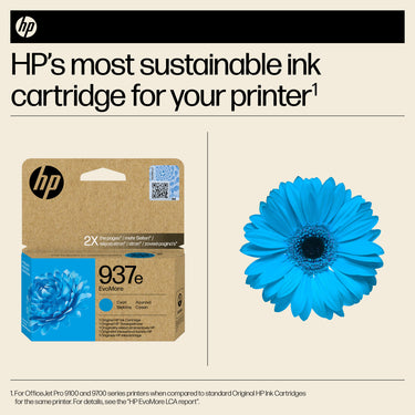 HP 937e EvoMore Cyan Original Ink Cartridge