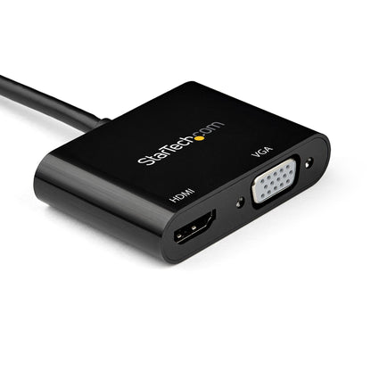 StarTech.com Mini DisplayPort to HDMI VGA Adapter - mDP 1.2 HBR2 to HDMI 2.0 (4K 60Hz) or VGA 1080p Video Converter Dongle - Mini DP to HDMI or VGA Monitor - Thunderbolt 2 Compatible