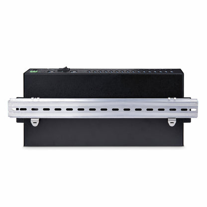 StarTech.com 16-Port Industrial USB 5Gbps Hub with Power Adapter, Metal Enclosure, Mountable, ESD Protection, Terminal Block Power, USB Charging, Dual-Host Switch - TAA