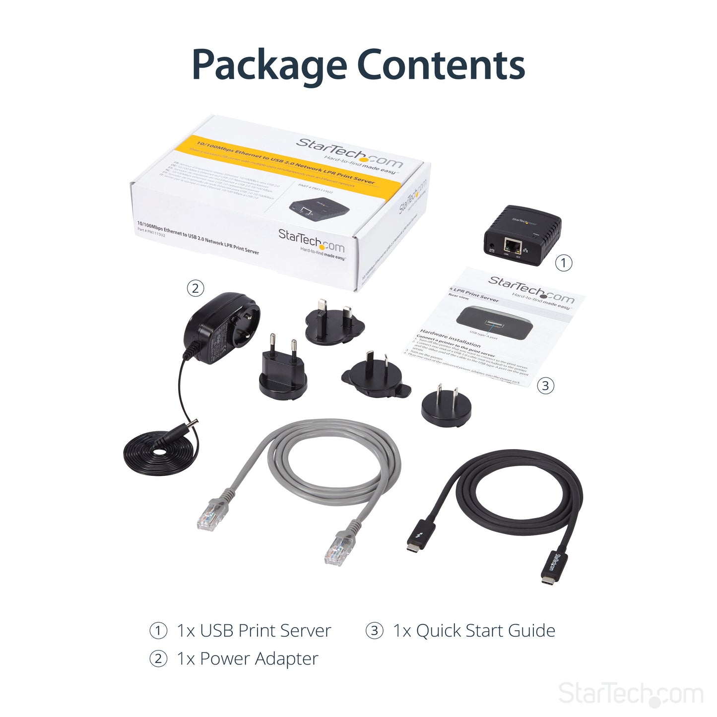 StarTech.com 10/100Mbps Ethernet to USB 2.0 Network LPR Print Server
