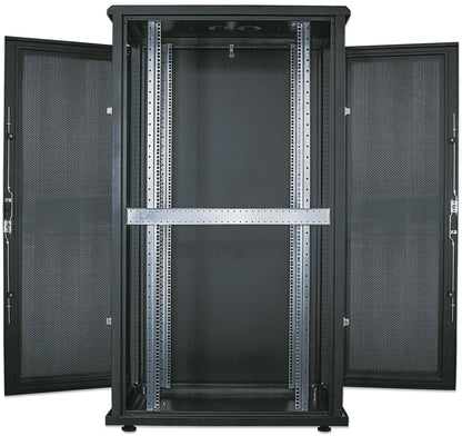 Intellinet 19" Server Cabinet - Free Standing, 36U, 600x1000mm (width x depth), Black, Flatpack, Max 1500kg, Multi-Point Door Lock, One Lock Per Side Panel, Usable Depth 123 to 773mm, IP20 rated, Rack, Steel