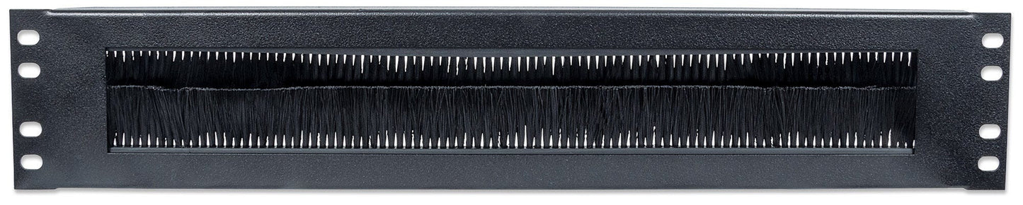 Intellinet 19" Cable Entry Panel, 2U, with Brush Insert, Black