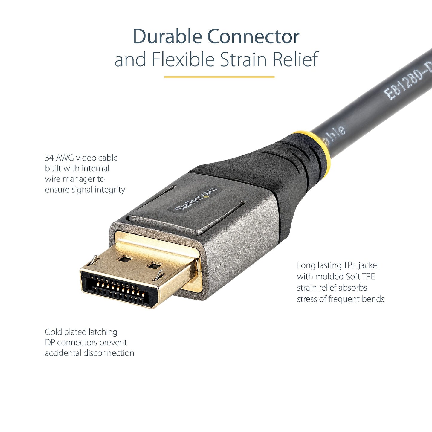 StarTech.com 1ft (30cm) DisplayPort 1.4 Cable - 8K 60Hz HDR10 - Ultra HD 4K 120Hz Video - DP 1.4 Cable / Cord - For Monitors/Displays - DisplayPort to DisplayPort Cable - M/M