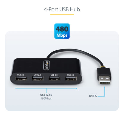 StarTech.com ST4200MINI2-USB-HUB interface hub USB 2.0 480 Mbit/s Black