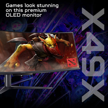 Acer X Predator X49X curved ultra-wide QD-OLED gaming monitor - 49", 32:9, QD-OLED, 1800R curve, Double Quad HD, 240Hz, 0.03ms, AMD FreeSync Premium, DisplayHDR 400 True Black, HDMI, DP & USB-C