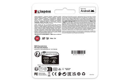 Kingston Technology Canvas Go! Plus 64GB SDXC Canvas Go Plus Gen4 200MB/s C10 UHS-I U3 V30