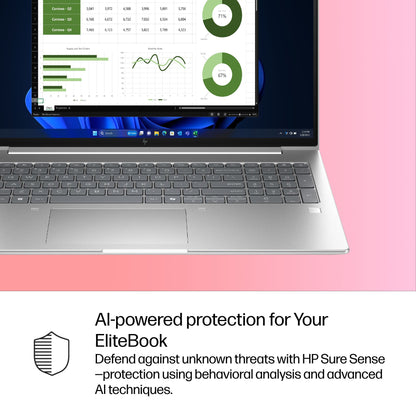HP EliteBook 6 G1i AI Intel Core Ultra 7 255U Laptop 40.6 cm (16") WUXGA 16 GB DDR5-SDRAM 512 GB SSD Wi-Fi 6E (802.11ax) Windows 11 Pro AI PC Silver