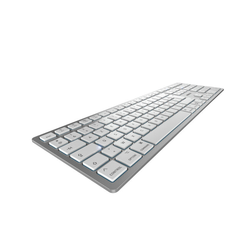 CHERRY KW 9100 SLIM FOR MAC keyboard Universal USB + Bluetooth AZERTY French Silver