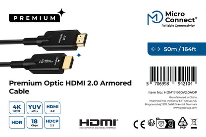 Microconnect HDM191950V2.0AOP HDMI cable 50 m HDMI Type A (Standard) Black