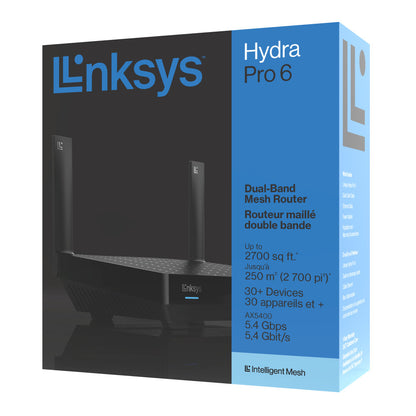 Linksys Hydra Pro 6 Dual‑Band WiFi 6 Mesh Router AX5400