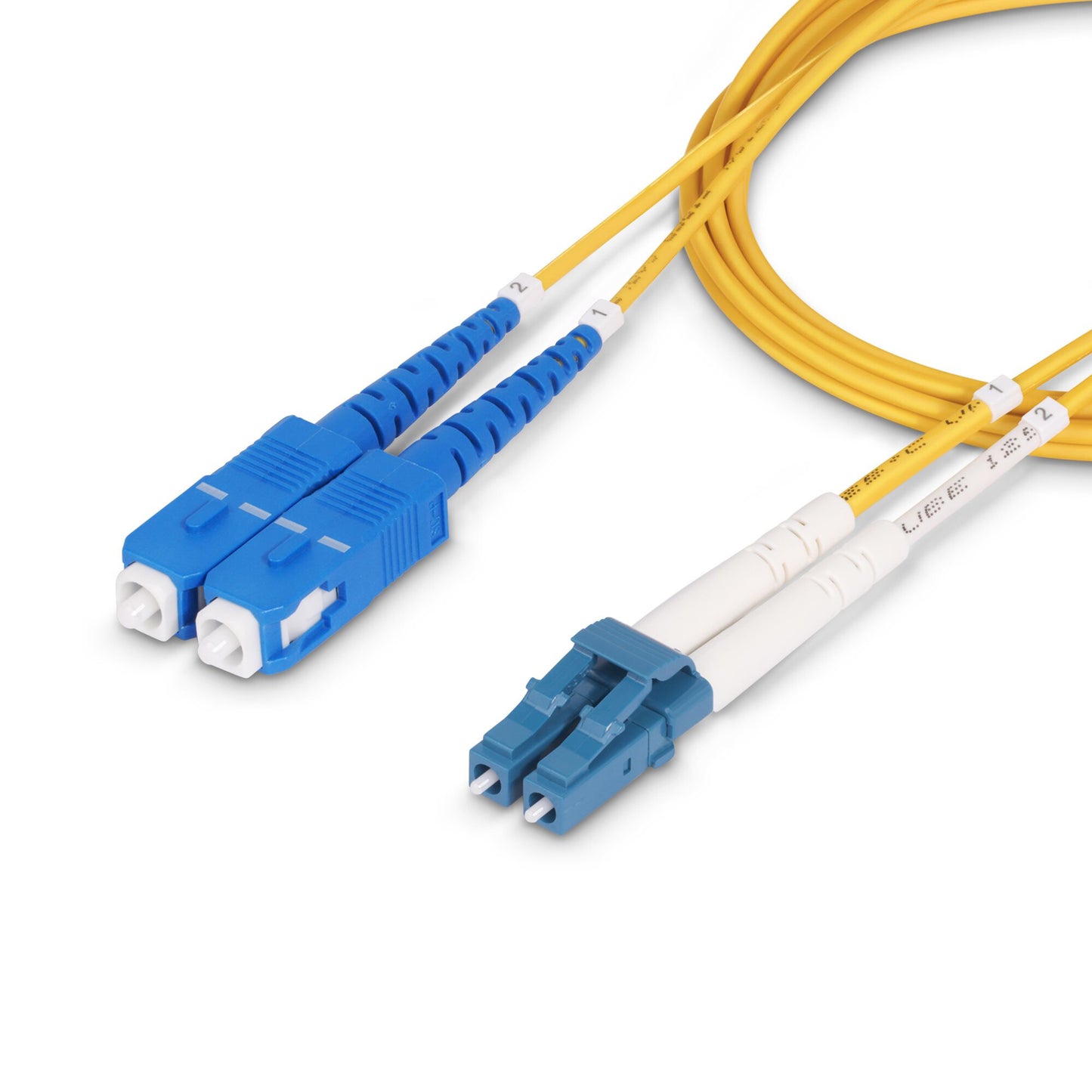 StarTech.com 50m (164ft) LC to SC (UPC) OS2 Single Mode Duplex Fiber Optic Cable, 9/125µm, 100G, Bend Insensitive, Low Insertion Loss - LSZH Fiber Jumper Cord