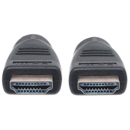 Manhattan HDMI Cable with Ethernet (CL3 rated, suitable for In-Wall use), 4K@60Hz (Premium High Speed), 10m, Male to Male, Black, Ultra HD 4k x 2k, In-Wall rated, Fully Shielded, Gold Plated Contacts, Lifetime Warranty, Polybag